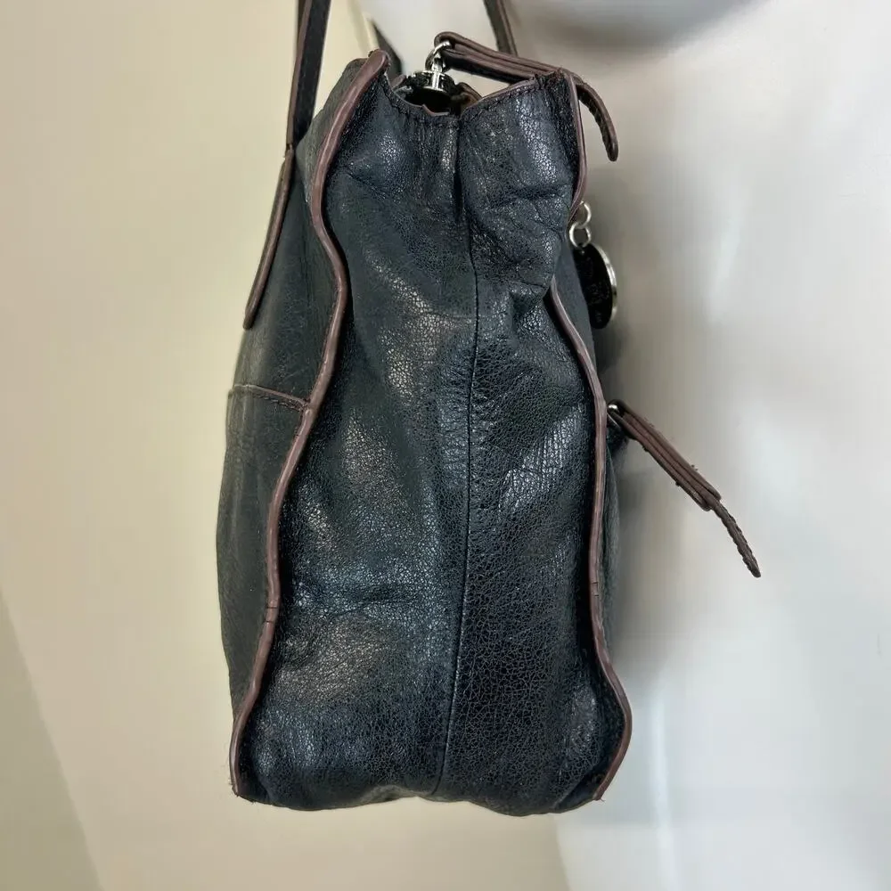 HOBO Leather Friar purse Black soft distressed shoulder bag and dust bag